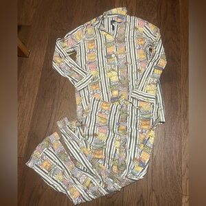 Nick & Nora Tea Cups Button Down Pajamas Set
